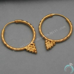 Bis 916 Hallmark Gold 3.6 Cm Hoop Earrings For Ladies Love Gift