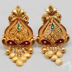 22 Karat Print Unique Gold 2.7 Cm Stud Earring For mother Easter Gift