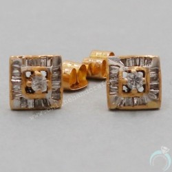 22Cts Hallmark Gold 0.8 Cm Stud Earring For Half Aunts April Fool Gift