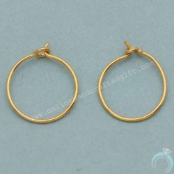 22Cts Print Yellow Gold 1.1 Cm Hoop Earring For Niece Bridal Shower Gift