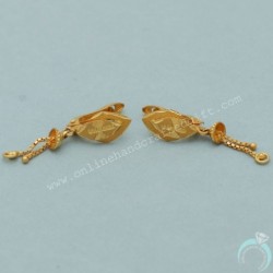 22 Carat Hallmark Golden Gold 3 Cm Stud Earring For Mother New Year Gift