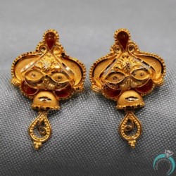 22 Carat Seal Gold 2.1 Cm Stud Earring For Fairy Princess Gift
