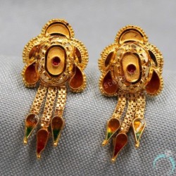 Bis 916 Seal Sparkle Gold 2.5 Cm Stud Earring For  Mother Gift