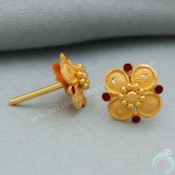 22 Carat Hallmark Fine Gold 1 Cm Stud Earring For Daughter parents Day Gift