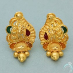 22 Karat Print Solid Gold 2.2 Cm Stud Earring For Female Sweetest Day Gift
