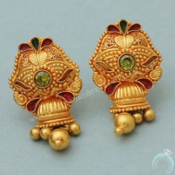22Cts Hallmark Indian Gold 2.5 Cm Stud Earring For Girls Thank You Gift
