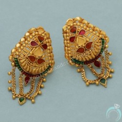 22K Seal Authentic  Gold 3.1 Cm Stud Earring For Mother Valentine Day Gift