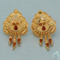 22 Carat Print Veritable Gold 2.5 Cm Stud Earring For Aunts Labor Day Gift