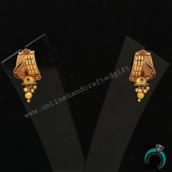 22k Hallmark Gold 3.2cm Wire Hook Earrings Mother Gift Traditional Jewelry