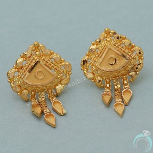 22 Karat Seal Strong Gold 2.4 Cm Stud Earring For Niece Christmas Eve Gift