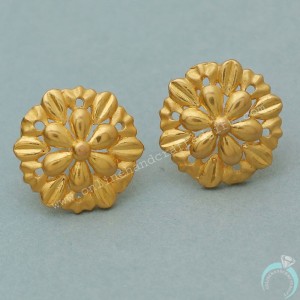 22 Karat Print Stunning Gold 1.2 Cm Stud Earring For Sister Gift