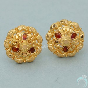 22K Seal Gold 1.3 Cm Stud Earring For Cousin Wife Anniversary Gift