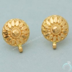 Bis 916 Print Gold 1.5 Cm Stud Earring For Grandmother Engagement Gift