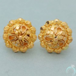 22K Print Amazing Gold 1.2 Cm Stud Earring For Aunts Bridal Shower Gift