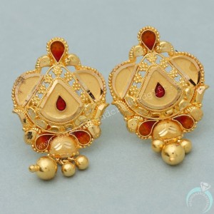 Bis 916 Hallmark Unseen Gold 2.5 Cm Stud Earring For Aunt New Year Gift