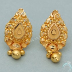 22 Carat Print Gold 2.5 Cm Stud Earring For Daughter Diwali Gift