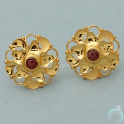 Bis 916 Seal Real Gold 1.3 Cm Stud Earring For Baby Good Luck Gift
