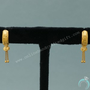 22 Carat Stamp Dubai Gold 2.5 Cm Stud Earring For Girls Hanukkah Gift