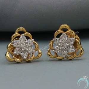 14 Karat Print Solid Gold 1 Cm Stud Earring For Baby Bridal Shower Gift