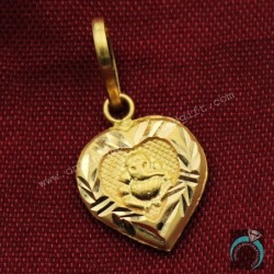 22cts Stamp Gold 2.4cm English Lock Earrings Mother Stone Jewelry