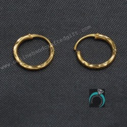 22cts Seal Highest Gold 2.4cm Barbell Earrings Half Aunts Gift Girls' Jewelry