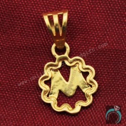 22k Stamp Gold 1.4cm Dangle Earring Mother Gift Vintage Style Jewelry