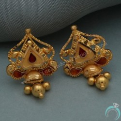 22 Carat Seal Gold 2.2 Cm Stud Earring For Grand Niece Mother Day Gift
