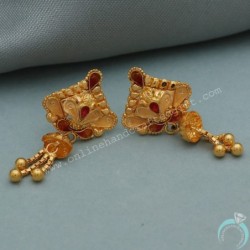 22 Karat Seal Gold 3 Cm Stud Earring For Paternal mother Valentine Day Gift