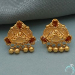 22Cts Print Gold 2 Cm Stud Earring For Half Aunts Thinking Of You Gift