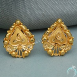 20 Karat Print Gold 1.5 Cm Stud Earring For Girls Columbus Day Gift