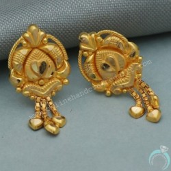 20 Carat Print Yellow Gold 2 Cm Stud Earring For Stepsister Diwali Gift