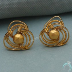 20 Karat Print  Gold 0.9 Cm Stud Earring For Half Mother Goodbye Gift