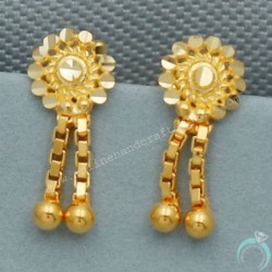20 Carat Stamp Bright Gold 1 Cm Stud Earring For Aunt Baby Shower Gift