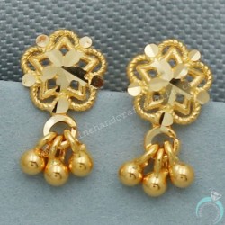 20K Seal Eye-Catching Gold 1 Cm Stud Earring For Daughter Back To School Gift