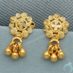 Bis 833 Print Unique Gold 1 Cm Stud Earring For  Daughter Bridal Shower Gift