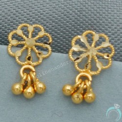 20Cts Stamp Merry Shine Gold 1 Cm Stud Earring For Daughter Christmas Gift